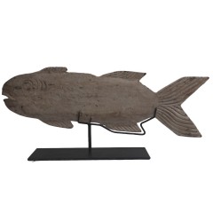FISH ON STAND VINTAGE WHITE 51     - DECOR OBJECTS